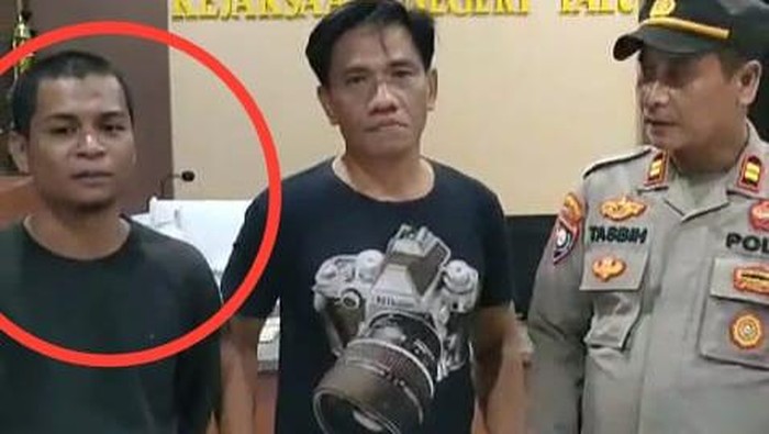 Tahanan kasus pencurian, Abdul Latif (lingkaran merah) yang kabur dari Kejari Palu kini menyerahkan diri.