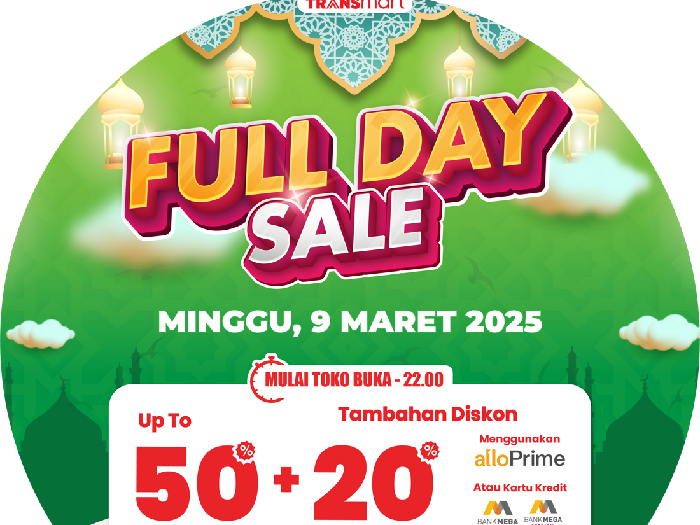 Transmart Full Day Sale Minggu 9 Maret 2025