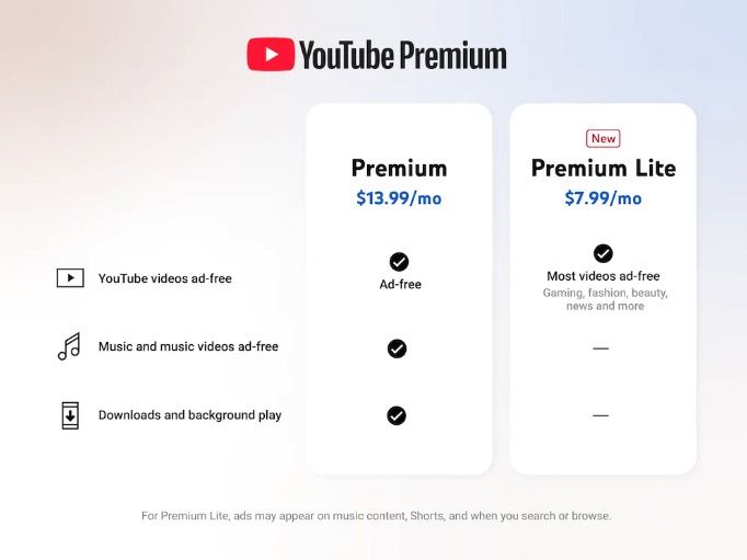 YouTube Premium Lite