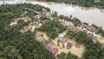 Foto Udara Banjir Merendam Tebo Jambi