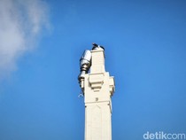 Kubah Menara Masjid Agung Sukoharjo Nyaris Lepas Diterjang Angin Kencang