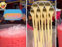Ngeri! Penjual Es Sirup Ini Pakai 10 Kaleng Susu Kental Manis