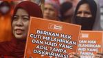 Buruh Gelar Aksi Peringati Hari Perempuan Internasional di Patung Kuda