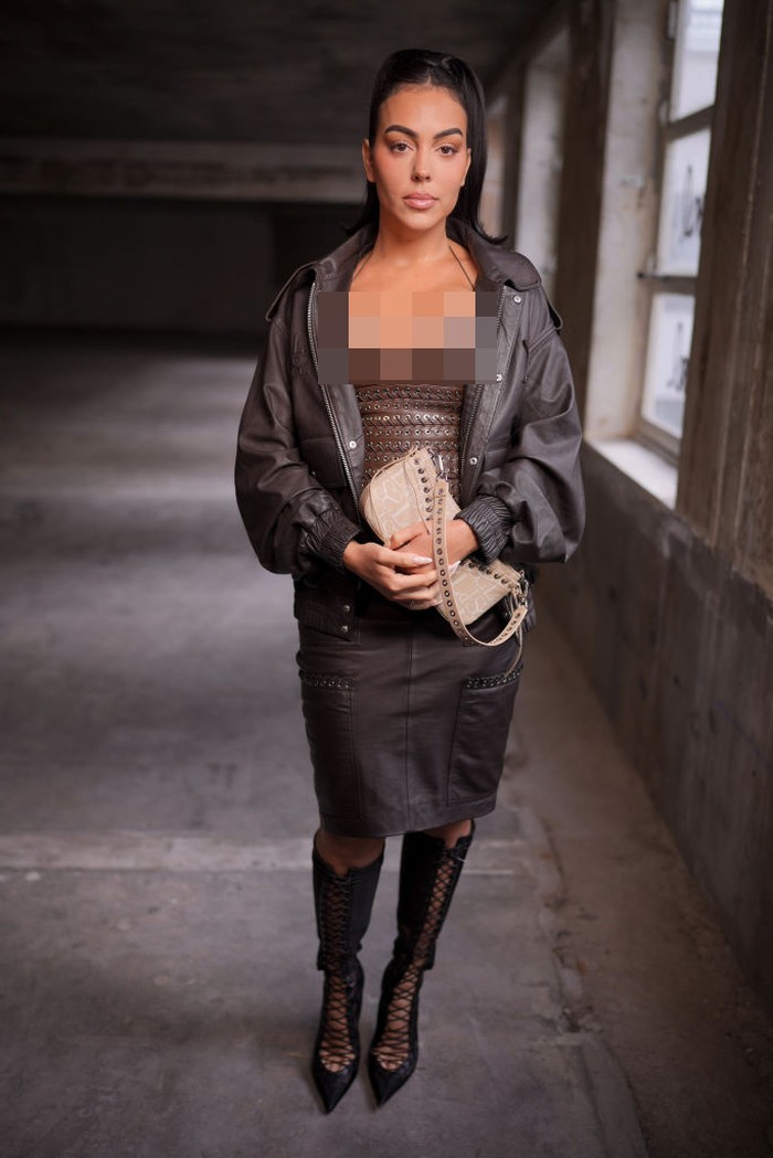 Georgina Rodríguez at the Ludovic de Saint Sernin Fall RTW 2025 fashion show as part of Paris Fashion Week on March 8, 2025 in Paris, France. (Photo by Swan Gallet/WWD via Getty Images)