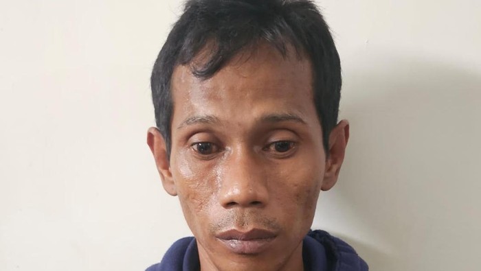 Tampang Selamat yang diamankan diamankan polisi atas kasus maling sapi di Musi Rawas