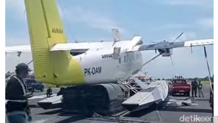 Tangkapan layar pesawat Airfast di runway Bandara I Gusti Ngurah Rai, di Denpasar, Sabtu (8/3/2025). ANTARA/HO-dewataberkabar
