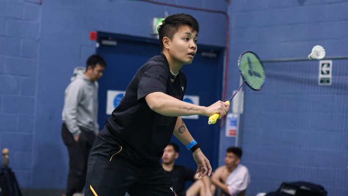 Apriyani Rahayu, berlatih jelang All England 2025.