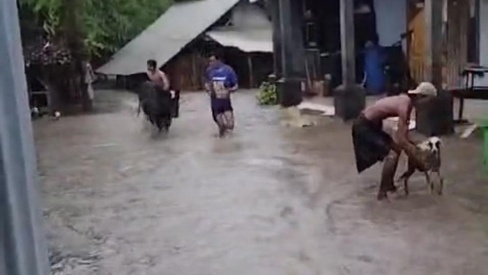 Empat desa di Probolinggo dilanda banjir imbas luapan sungai usai hujan deras sejak sebelum Magrib.