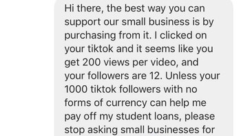 Minta barang gratis, ngaku-ngaku jadi influencer. Foto: dakotaraptors via Bored Panda