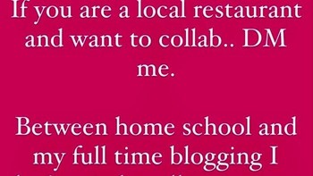 Status seorang influencer yang ingin dapat makanan gratis karena asistennya sedang cuti. Foto: Boredpanda