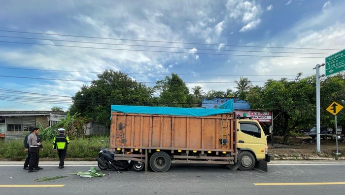 Lokasi kecelakaan yang menewaskan guru di Bangka Tengah.