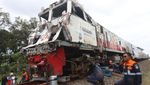 Kondisi KA Kertanegara Usai Tabrak Truk di Kediri