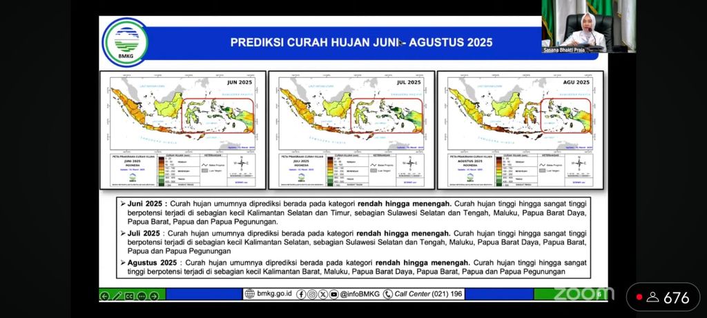 Prakiraan Cuaca Maret-Agustus 2025. (Dok. BMKG)