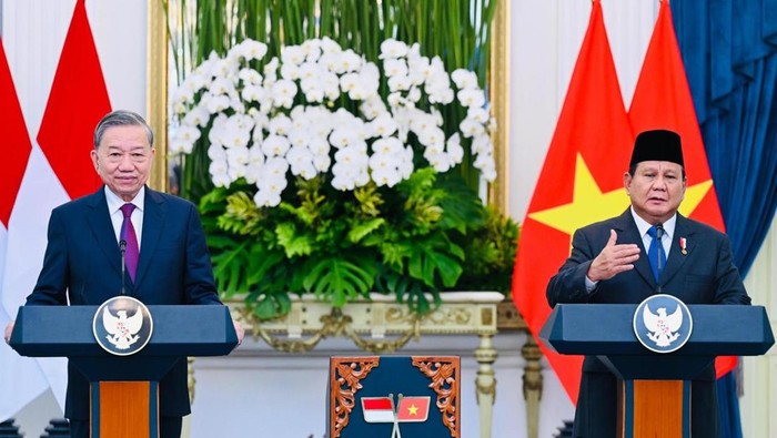 Presiden Prabowo Subianto menerima kunjungan Sekretaris Jenderal (Sekjen) Partai Komunis Vietnam (PKV) Yang Mulia To Lam. (Laily Rachev - Biro Pers Setpres)