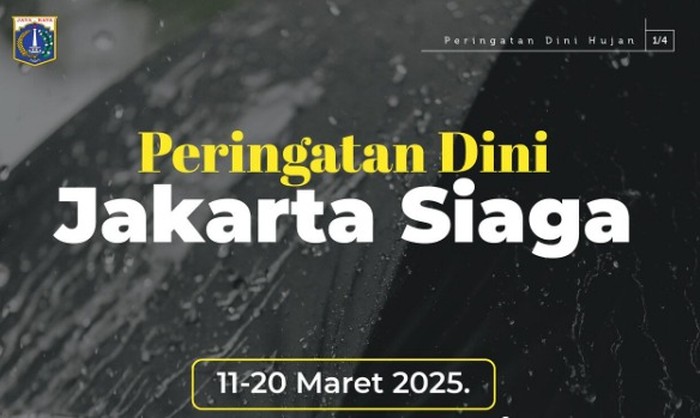 Tangkapan layar peringatan dini cuaca ekstrem di Jakarta (dok. Instagram Pemprov DKI Jakarta)
