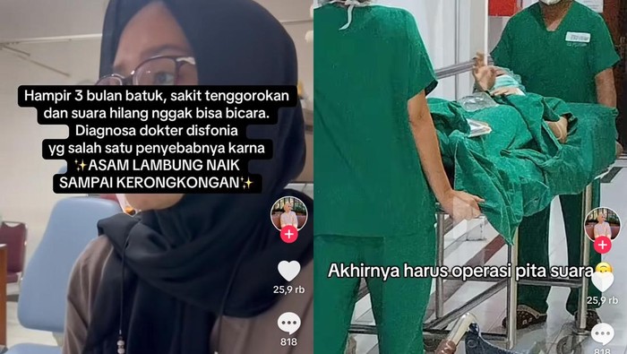 Perempuan mengaku terkena disfonia hingga berujung operasi pita suara. Rupanya ada pengaruh dari GERD.