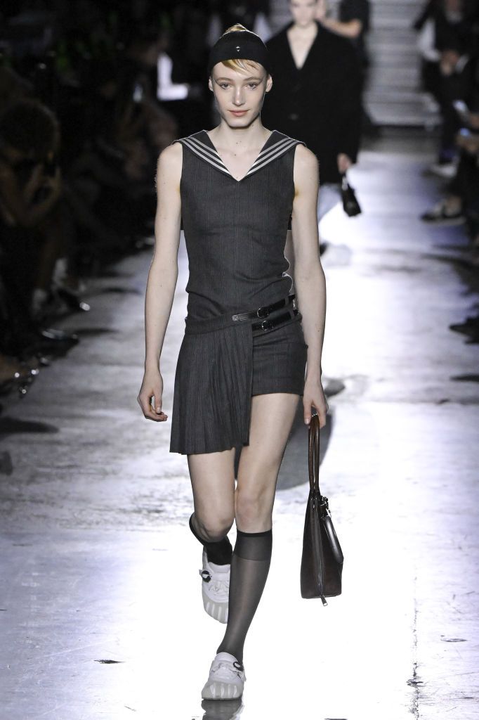 PARIS, FRANCE - MARCH 09: A model walks the runway during the Coperni Ready to Wear Fall/Winter 2025-2026 fashion show as part of the Paris Fashion Week on March 9, 2025 in Paris, France. (Photo by Victor VIRGILE/Gamma-Rapho via Getty Images)