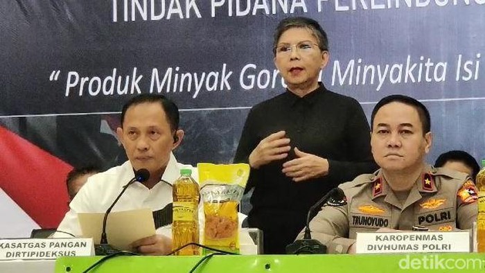 Direktur Tindak Pidana Ekonomi Khusus (Dirtipideksus) sekaligus Kasatgas Pangan Polri Brigjen Helfi Assegaf (kiri) (Rumondang/detikcom)