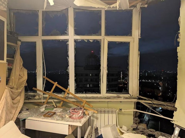 An apartment damaged by recent Ukraines drone attack, according the local authorities, in the course of Russia-Ukraine conflict, in Ramenskoye in the Moscow region, is seen in this image released March 11, 2025. Governor of Moscow region Andrei Vorobyov via Telegram/Handout via REUTERS Purchase Licensing Rights