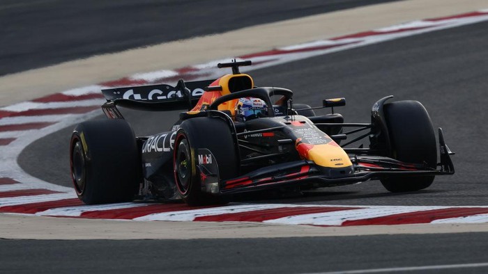 Max Verstappen of Red Bull Racing during the Formula 1 pre-season testing at Sakhir Circuit in Sakhir, Bahrain on February 28, 2025. (Photo by Jakub Porzycki/NurPhoto via Getty Images)