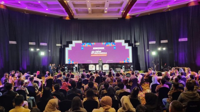 Antusiasme hadirin acara #DemiIndonesia Ayo Berkoperasi (Taufiq/detikcom)