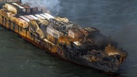 Kapal tanker itu disewa oleh militer AS dalam jangka pendek dengan Komando Pengangkutan Laut Militer, menurut Jillian Morris, juru bicara komando yang mengoperasikan kapal berawak sipil yang menyediakan transportasi laut untuk Departemen Pertahanan AS. (Dan Kitwood/Pool Photo via AP)  