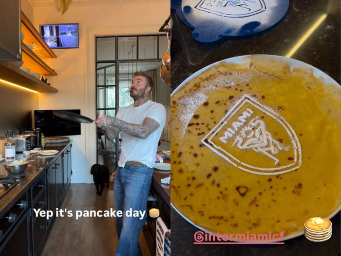 david beckham masak pancake