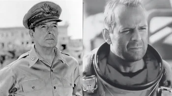 Bruce Willis dan Jenderal Douglas MacArthur. Foto: Brightside