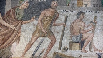 Dalam mitologi Yunani, Daedalus membuat sayap yang terbuat dari bulu dan kain untuk melarikan diri dari labirin Kreta bersama putranya Icarus, yang menemui ajalnya setelah mengabaikan peringatan ayahnya untuk tidak terbang terlalu dekat dengan matahari. Foto: Boredpanda