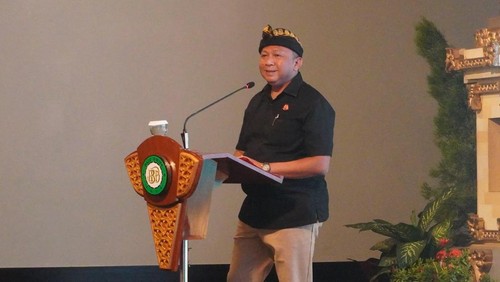 Kajati Bali Ketut Sumedana saat menyampaikan paparannya pada acara BPD Bali, Rabu (12/3/2025).