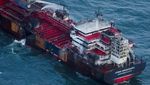 Kondisi Kapal Tanker Hangus Usai Tabrakan dengan Kapal Kargo di Laut Inggris