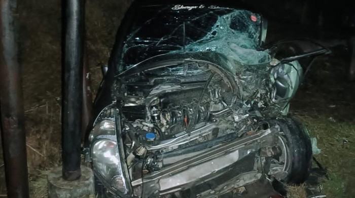 Kondisi mobil yang terlibat kecelakaan.