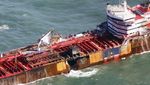 Penampakan 2 Kapal yang Tabrakan di Laut Inggris