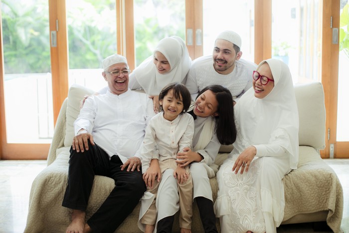 Family blessing during raya celebration