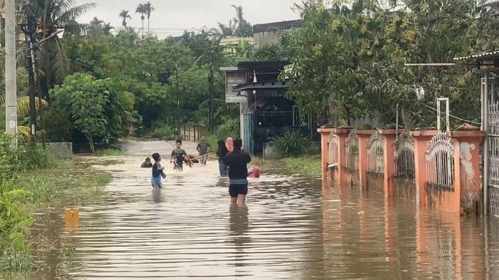 Kondisi banjir di Kota Jambi.