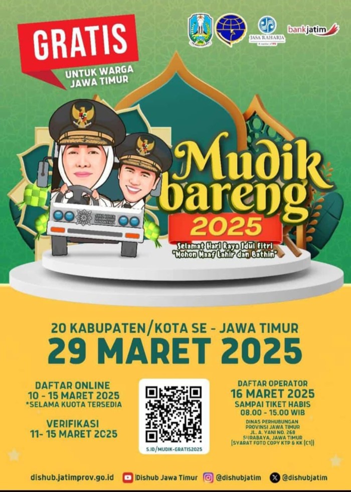 Mudik Gratis Lebaran Pemprov Jatim