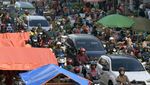 Pasar Tumpah Bikin Jalur Mudik di Bandar Lampung Macet