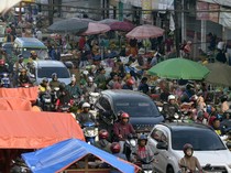 Pasar Tumpah Bikin Jalur Mudik di Bandar Lampung Macet