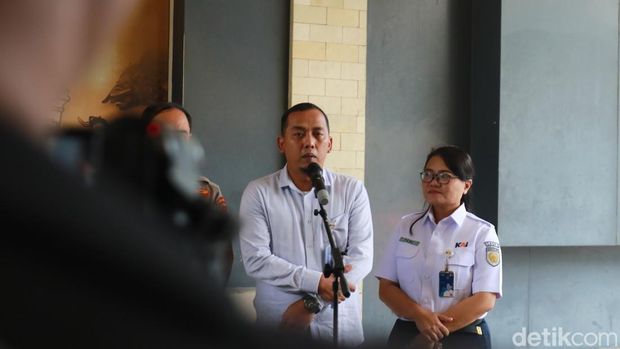 Deputy PT KAI Daop 6 Nugroho Dwi Sasongko ditemui di Mapolda DIY, Sleman, Jumat (14/3/2025)