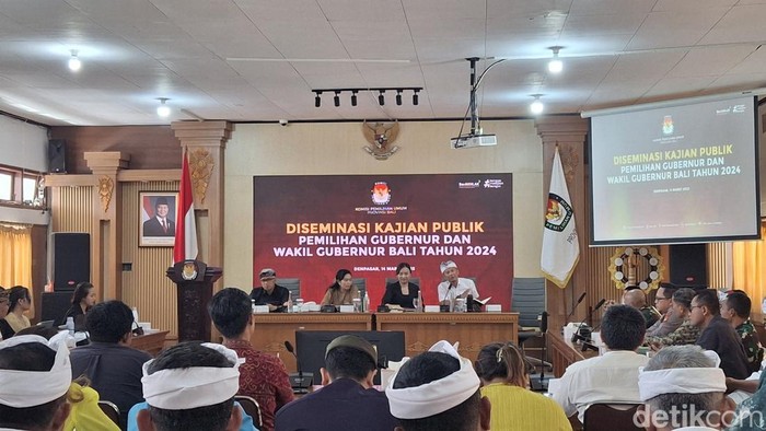 Diseminasi Kajian Publik Pemilihan Gubernur dan Wakil Gubernur Bali 2024 yang diselenggarakan KPU, Jumat (14/3/2025). (Fabiola Dianira)