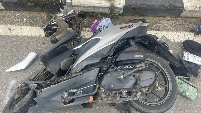 Motor korban yang terlibat laka di Bangka Tengah.