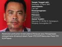 Budiyanto Warga Gunungkidul Jadi Buron Polda DIY, Ini Kasusnya