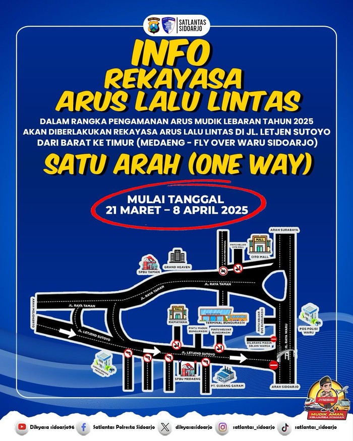 Rekayasa lalu lintas di Medaeng-Flyover Waru Sidoarjo