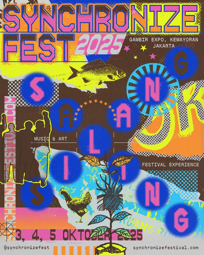 Synchronize Fest 2025 Synchronize Fest 2025 merayakan edisi ke-10 dengan tema Saling Silang, menghubungkan musik, seni, dan budaya.