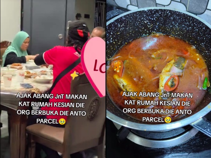 Bikin Haru, Keluarga Ini Ajak Kurir Paket Buka Puasa di Rumah