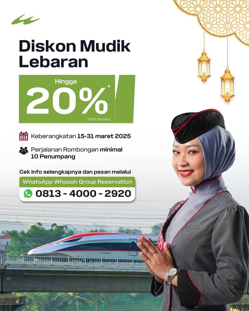 Diskon kereta sigap 20%