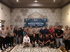 Ditlantas-Bidhumas Polda Bali Gelar Buka Puasa Bersama Wartawan