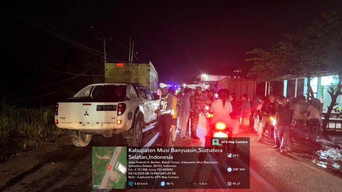 Lokasi kecelakaan beruntun di Muba.