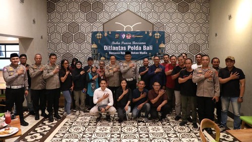 Buka puasa Polda Bali bersama awak media, Sabtu (15/3/2025).