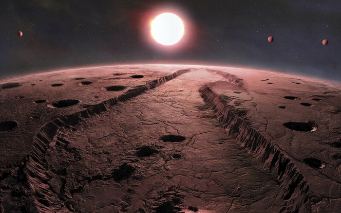 Ilustrasi Seniman tentang Exoplanet yang Mengorbit Bintang Barnard